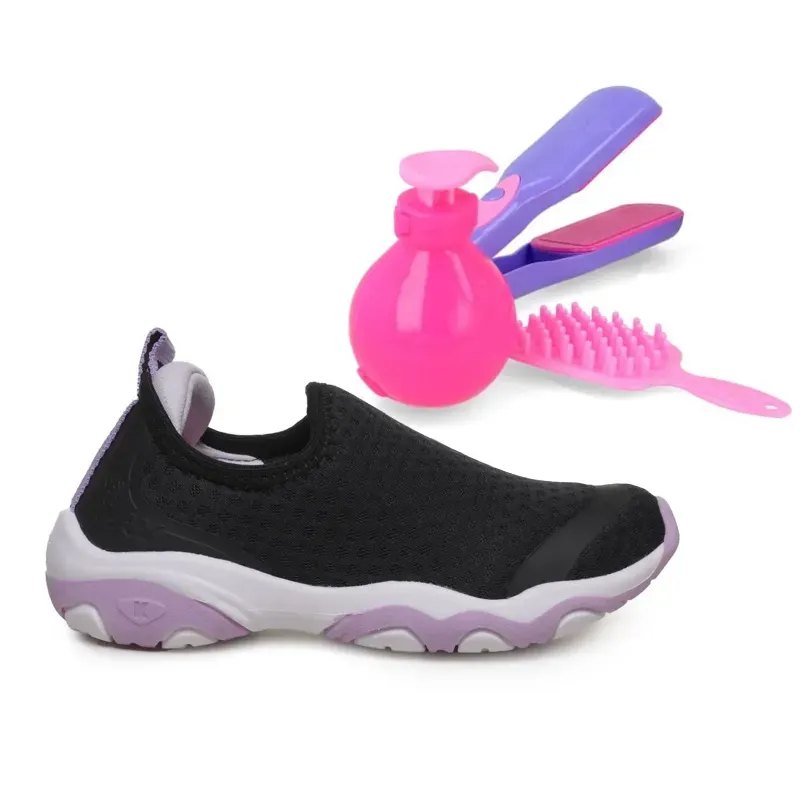 Tênis Casual Kidy Play Infantil Preto com Briquedo PRETO/LILAS - 32