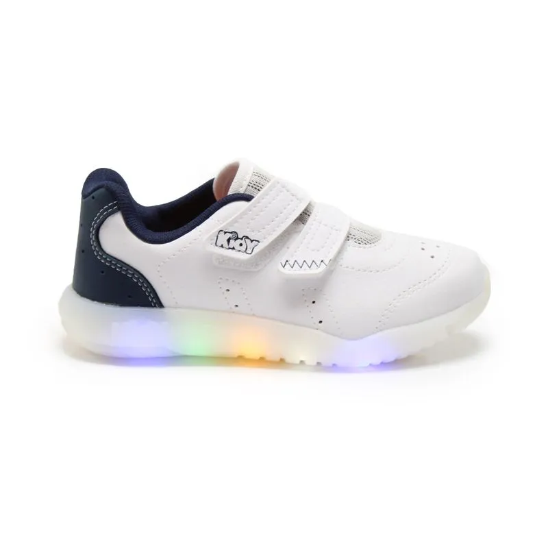 Tênis Kidy Flex Light LED Infantil Branco BRANCO/MARINHO - 24