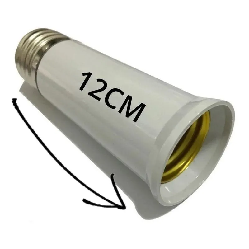 5x Prolongador Extensor Adaptador Bocal Lâmpada E27 - 120mm