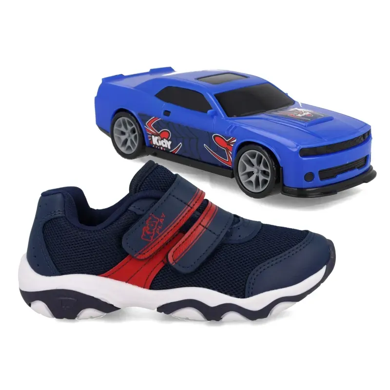 Tênis Infantil Kidy Com Carrinho Marinho 25