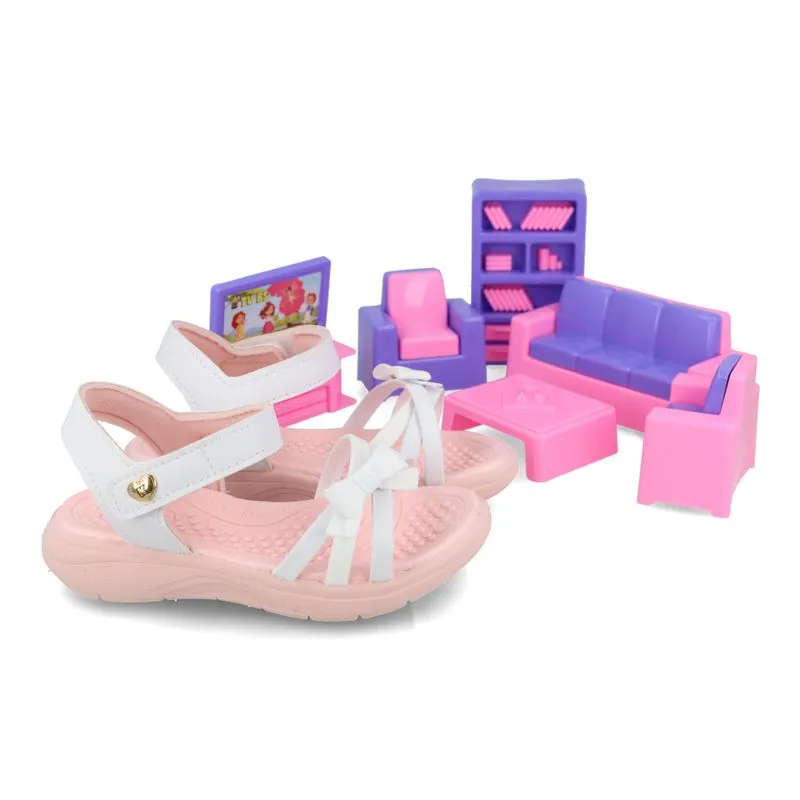 Sandália Kidy Fly Baby Branco Infantil + Brinquedo 22