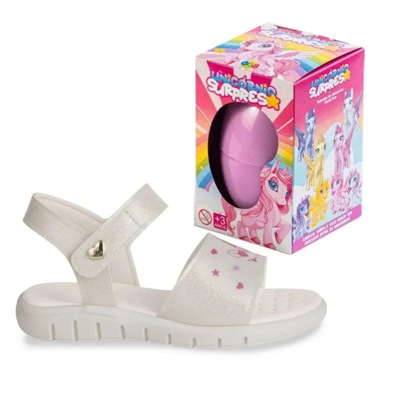 Sandália Kidy Unicórnio Infantil Rosa + Brinquedo 30