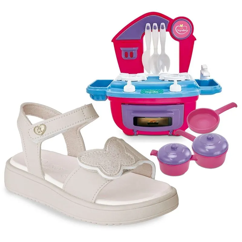 Sandália Kidy Casual Branca + Surpresa 32