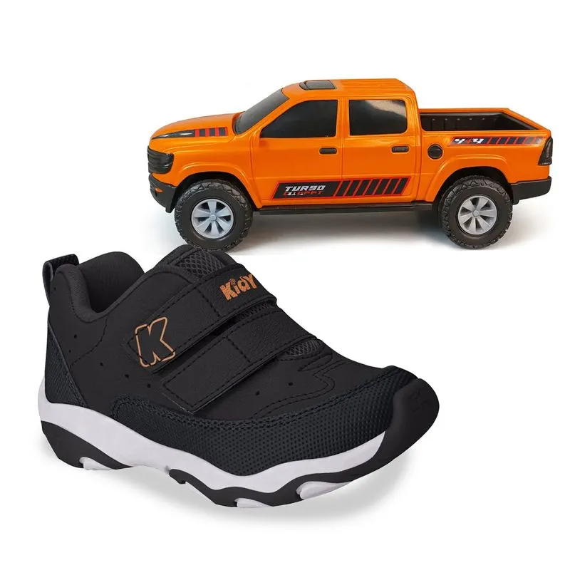 Tênis Casual Kidy Infantil Preto + Carrinho 26