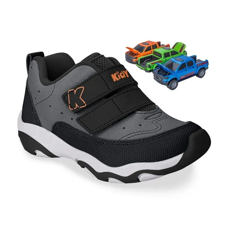 Tênis Kidy Play Respitec Infantil Preto Grafite Casual 31