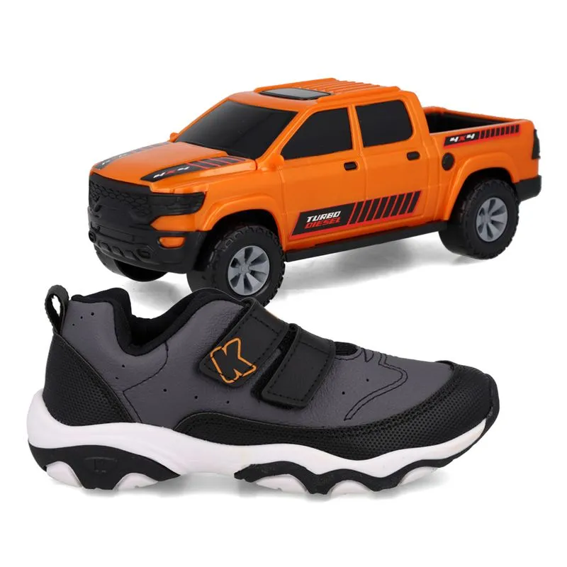 Tênis Kidy Play Respitec Infantil Preto Grafite Casual 32