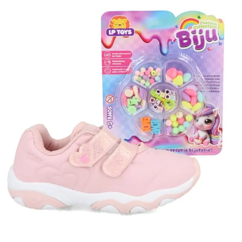 Tênis Kidy Infantil Rosa Velcro 25