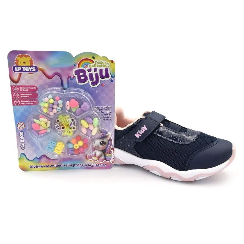 Tênis de Menina com Kit Biju Kidy do 25 ao 32 Azul 007-1832 32