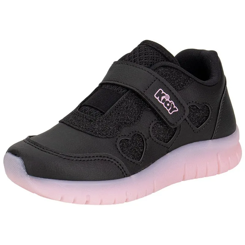 Tênis Infantil Feminino Ultra Flex Kidy 4451038 PRETO/ROSA 26