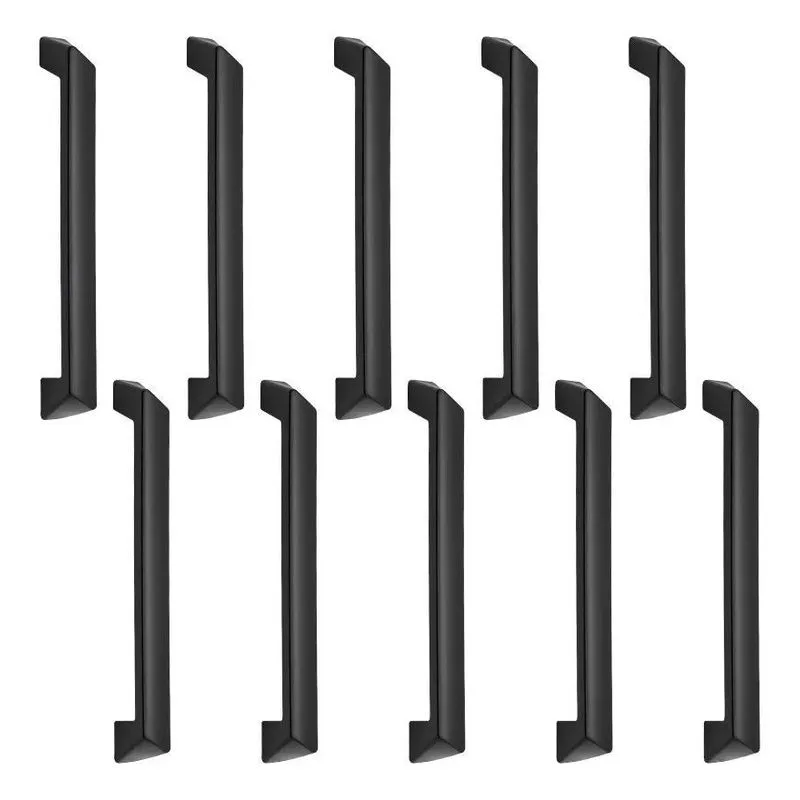 Kit 10 Puxadores Para Armário Alça Gaveta Guarda R Preto Fos