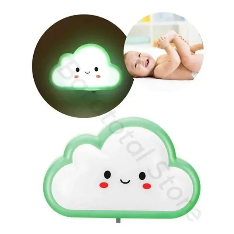 3x Abajur De Tomada Quarto Bebe Criança De Nuvem Luminaria M