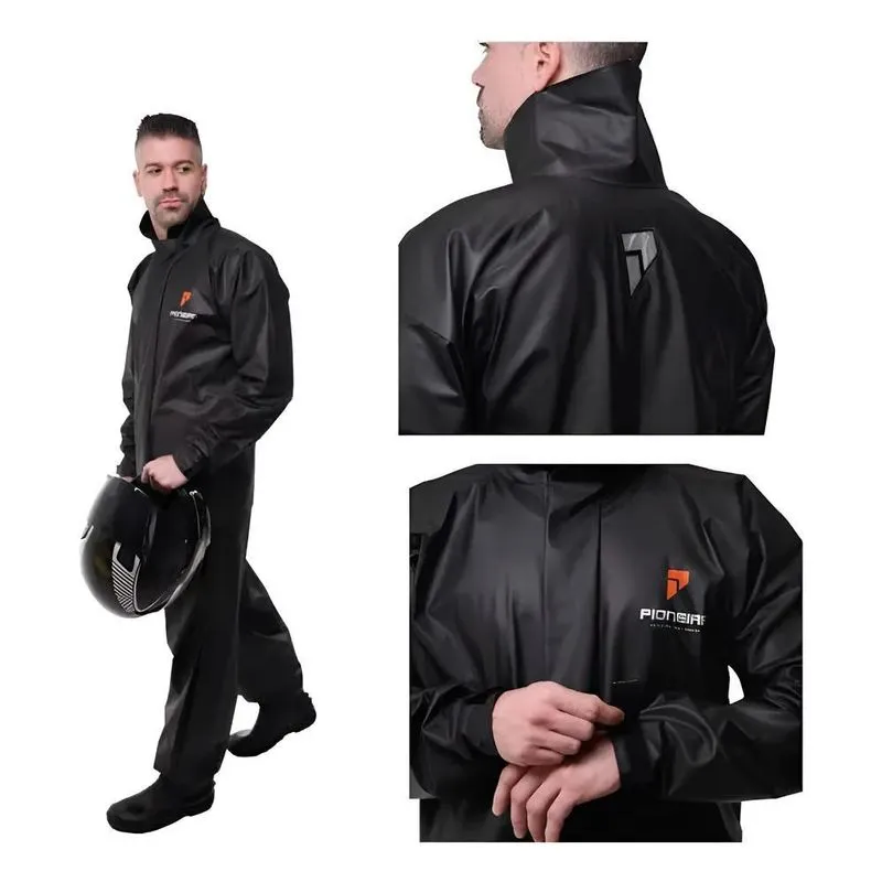 Capa Roupa Chuva Conjunto Motoqueiro Emborrachada Re Preto G