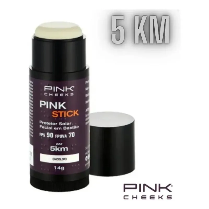 3x Protetor Solar Facial Pink Stick Fps90 5km Pink Cheeks 14