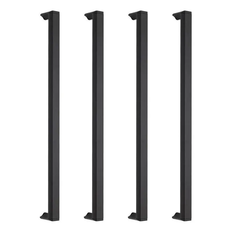 4 X Puxador Slim Gaveta Armario Moveis Alumínio R Preto Fosc