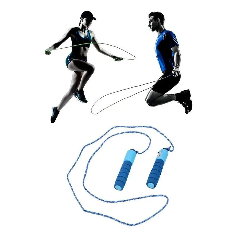 Corda Pular Com Contador Crossfit Funcional Aeróbico Cor Azu