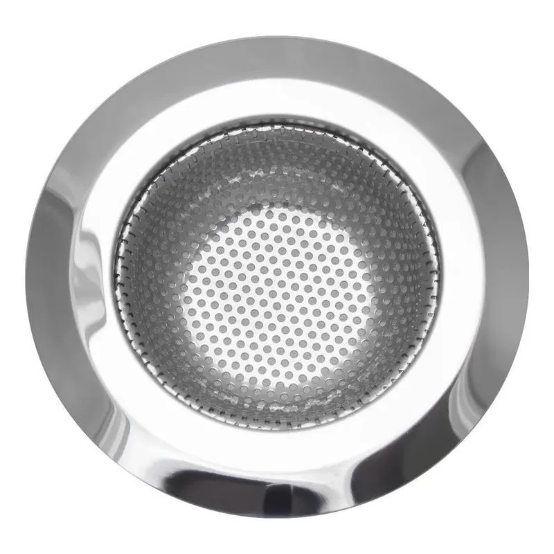 Kit 2 Ralo Ralinho Inox Grande Com Borda Para Pia 11,5cm