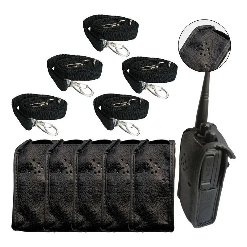 2x Kit 5 Capas Couro Para Rádio De Comunicação Intelbras Rc3