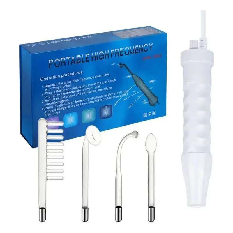 5x Alta Frequência Portátil Facial E Capilar 4 Eletrodos