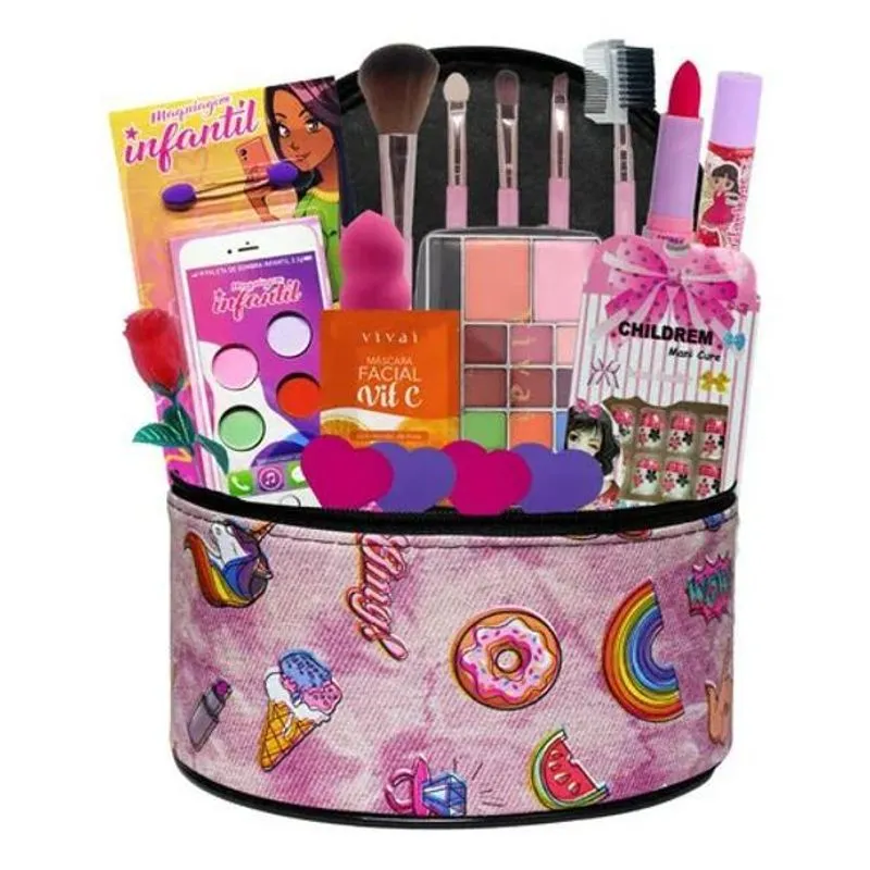 3x Discoteen Maquiagem Infantil Com Maleta Para Menina Top M