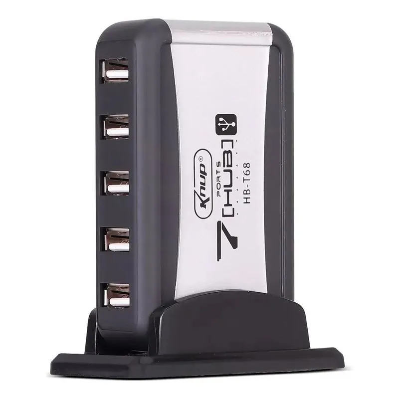 Hub Usb 2.0 Adaptador 7 Portas Pc Extensão Com Fonte Bivolt