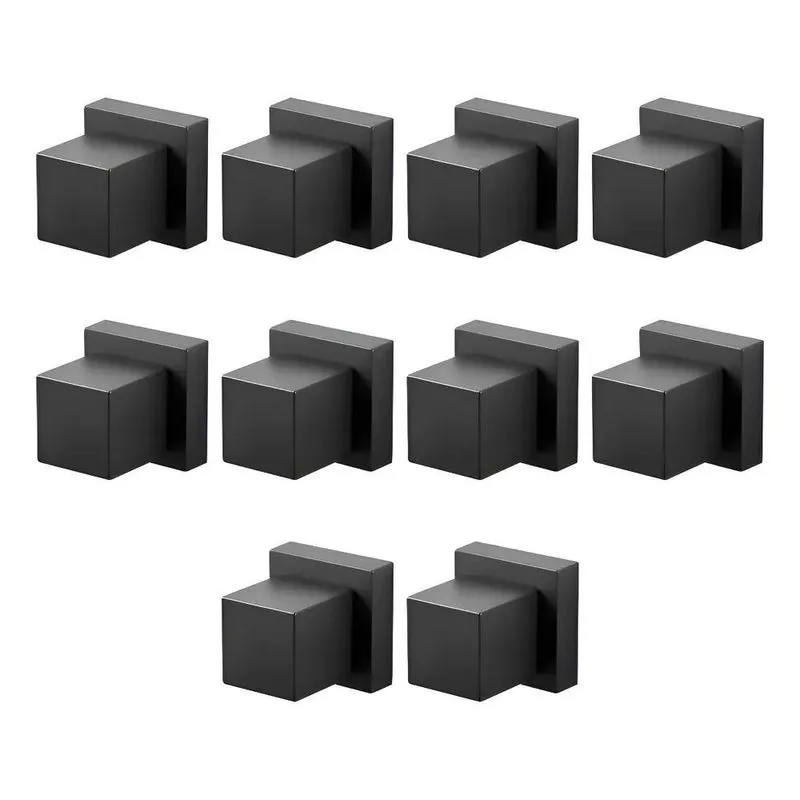 Kit 10 Acabamentos Registro Quadrado Preto Padrão Deca Metal