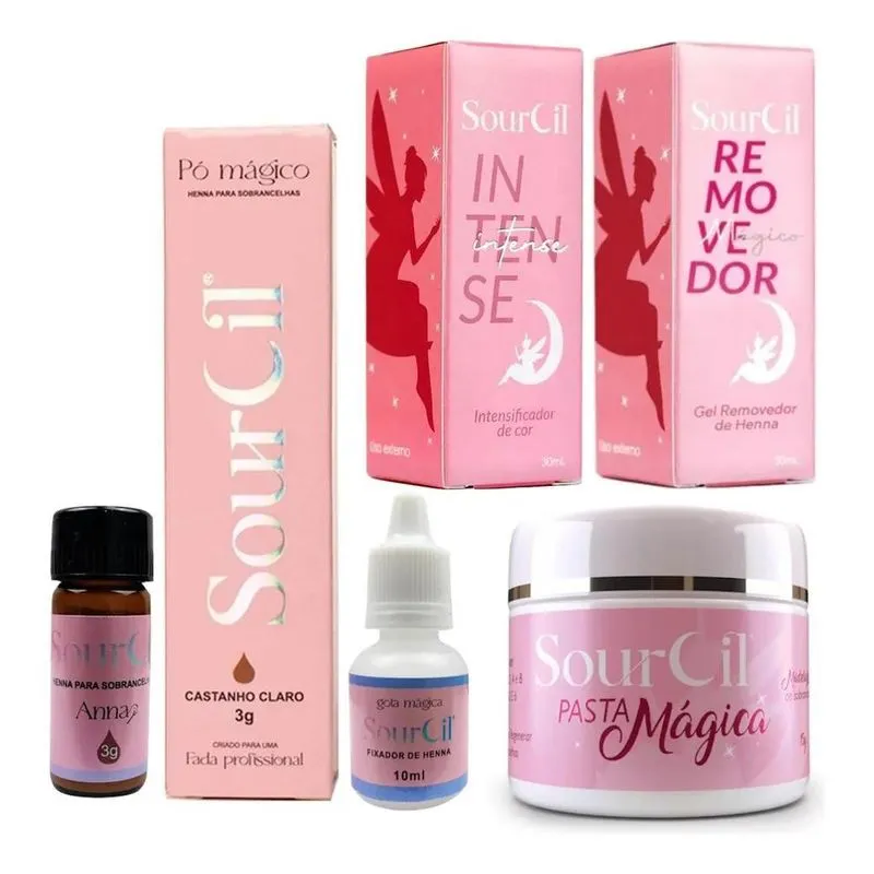 3x Kit Sobrancelha Intensificador Henna Pasta Magica Removed
