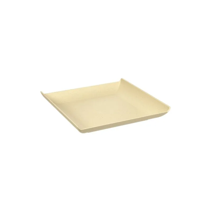 Prato Quadrado Pequeno Coza Cozy Natural Arroz
