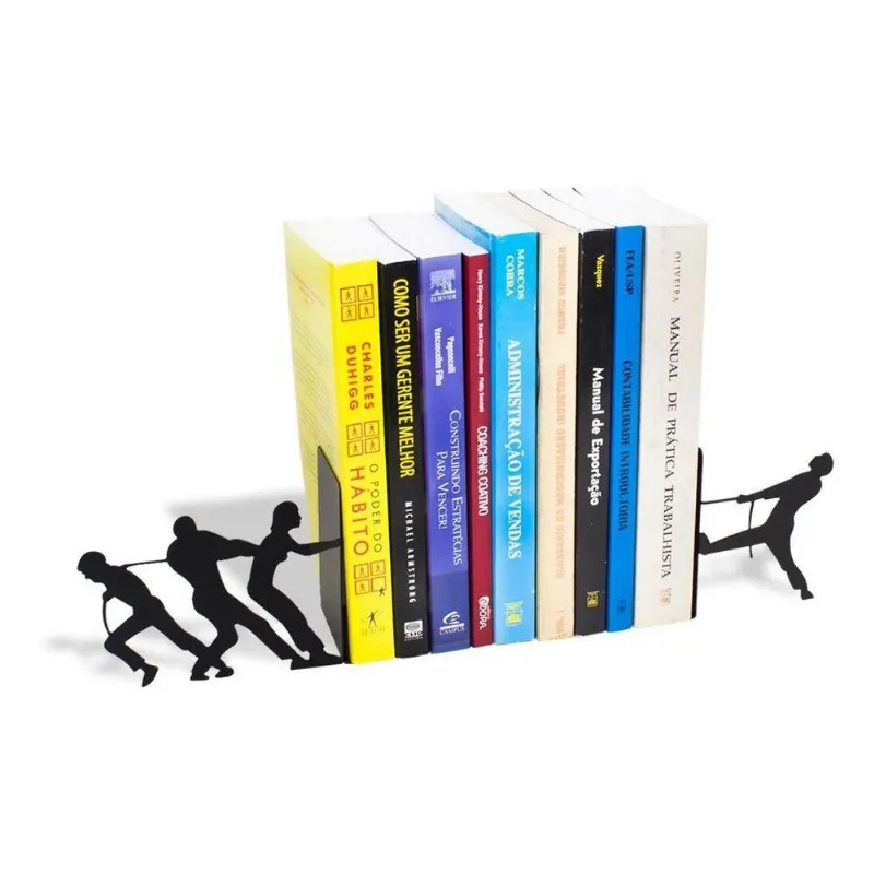 2x Porta Livros Aparador Suporte Organizador Cabo De Guerra