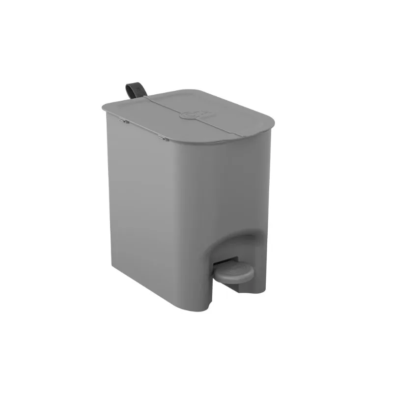 Lixeira com Pedal Borboleta 6L Cinza com Alça Chumbo Coza