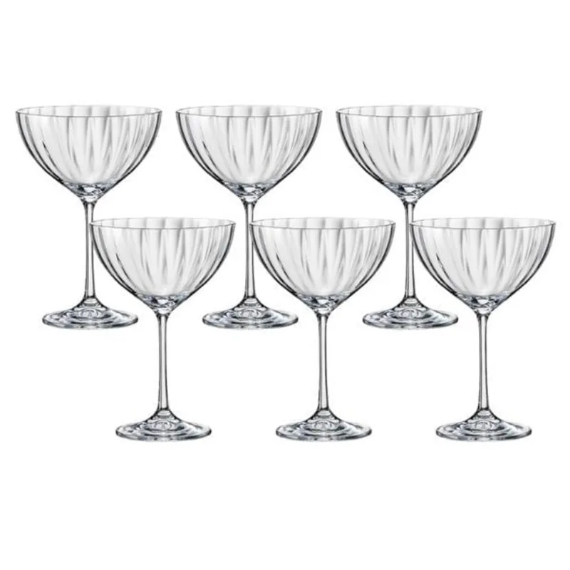Jogo 6 Taças para Espumante Vintage em Cristal Bohemia 340ml Haus Concept Dream Cristal