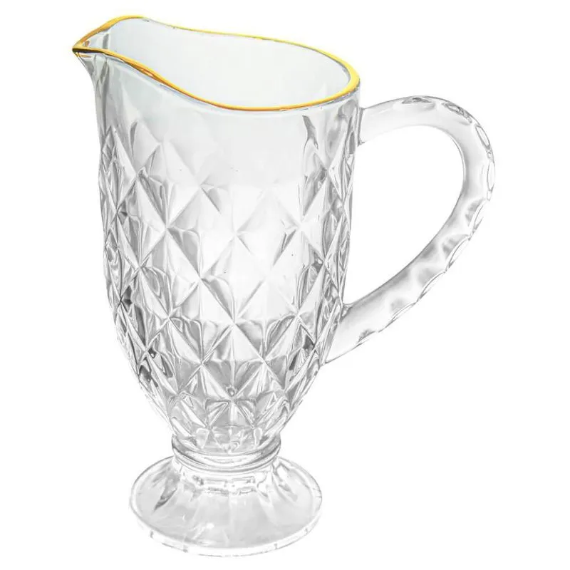 Jarra de Suco e Água em Vidro Diamond Fio de Ouro 1,1L - Haus Concept Brinox