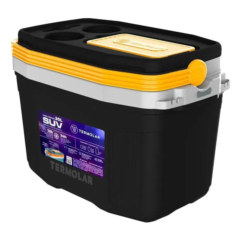 3x Caixa Térmica Cooler Termolar Suv 20 Litros Preto