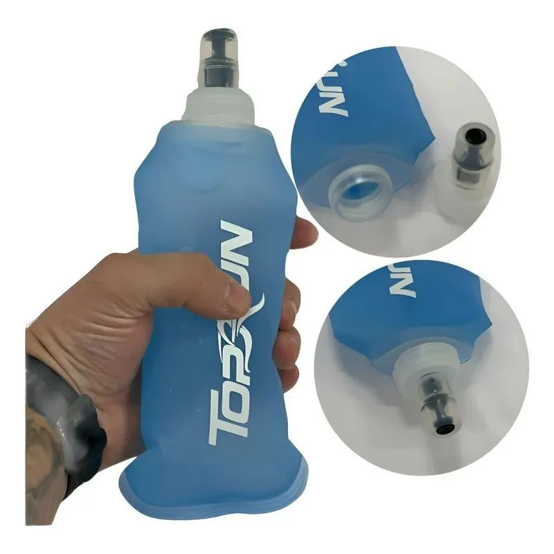 3x Garrafa Hiratação Silicone Soft Flash 350ml Dobrável