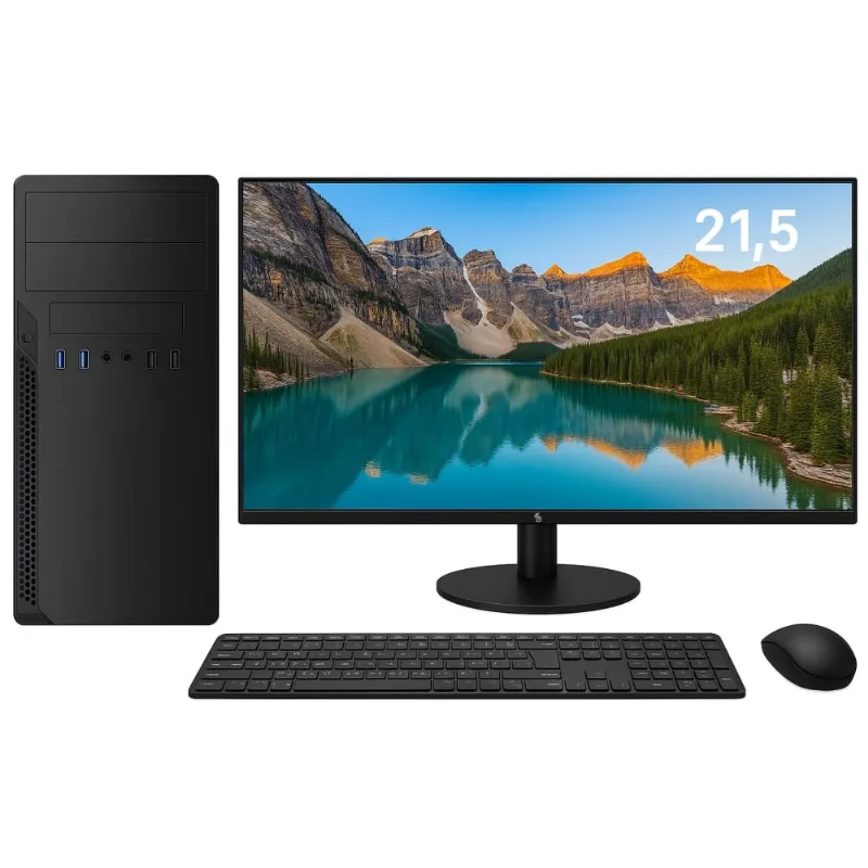Computador 3Green Completo Intel i7 10700F, 16GB DDR4, SSD 512GB Nvme, Geforce GT 2GB Monitor Led 21,5" Wifi, 3GP-019 Bivolt