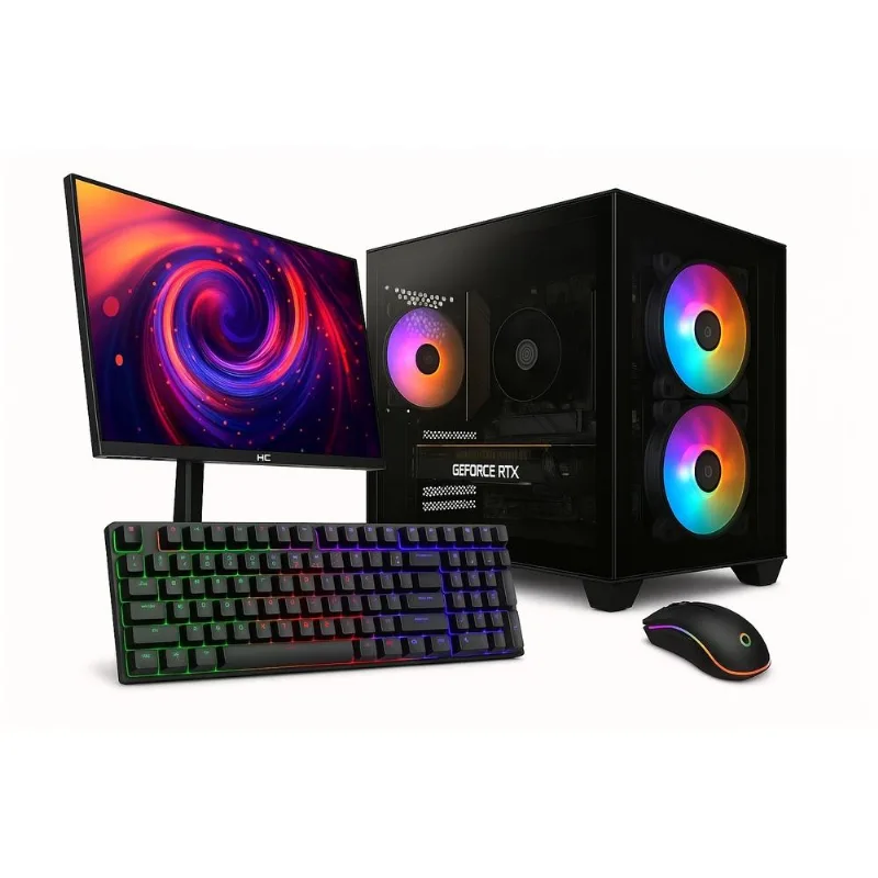 Pc Gamer Completo Skill Apex Series, Amd Ryzne 5 5600gt, Geforce Rtx 3050, 16gb Ddr4, Ssd 512gb M.2, Monitor Led 24" 180hz, Preto Sas013
