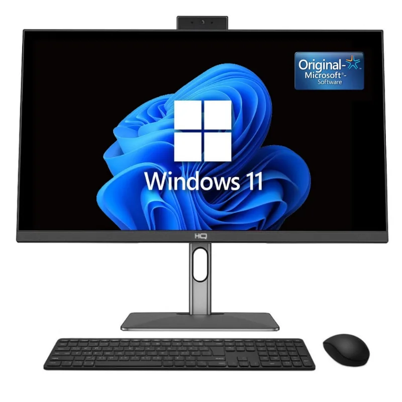 Computador All In One 24", Intel Core I5 11400 11ª Geração, 16GB DDR4, SSD 512GB, Windows 11 Original, Webcam, Wifi, Bluetooth, HQ Silver AIHQP-013 Bivolt