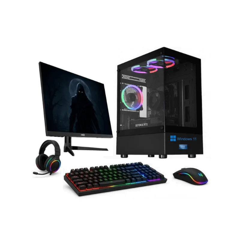 PC Gamer Skill Win Intel Core i5 9400f 16GB DDR4 SSD 512GB Nvme,GTX 750 4GB Windows 11 Original Monitor 24" 200Hz Preto SK-16 Bivolt