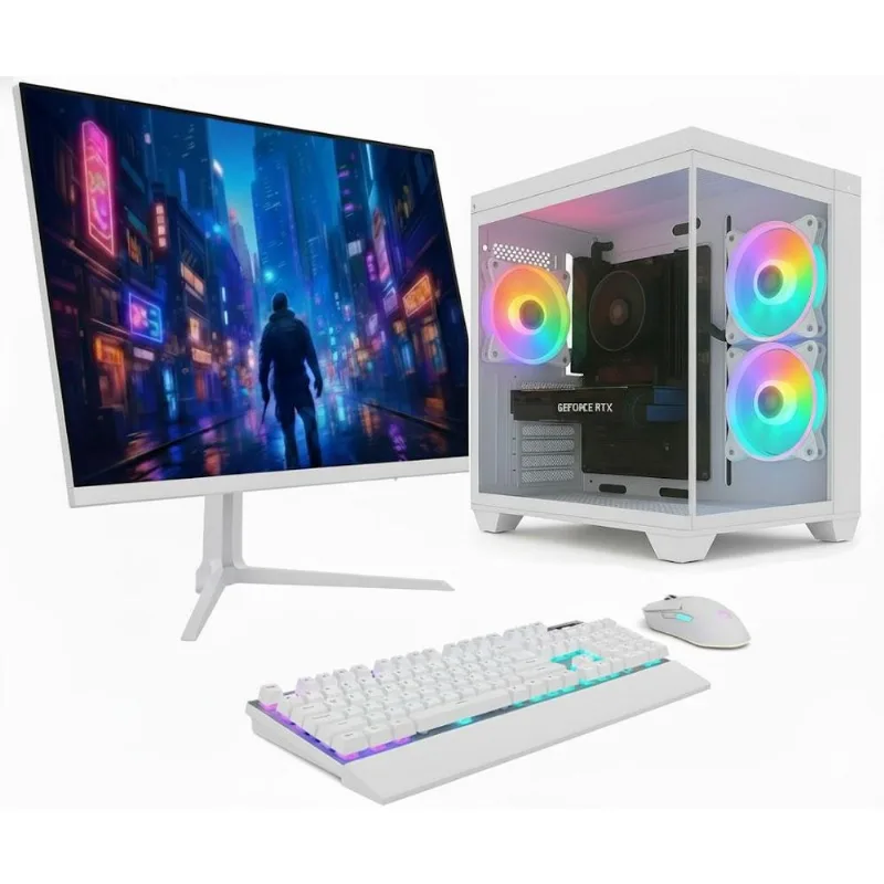 Pc Gamer Skill Apex, Amd Ryzen 5 5500, Geforce Rtx 5060 8gb, 16gb Ddr4, Ssd 1tb M.2, Monitor Led 24" 180hz Branco Sap218