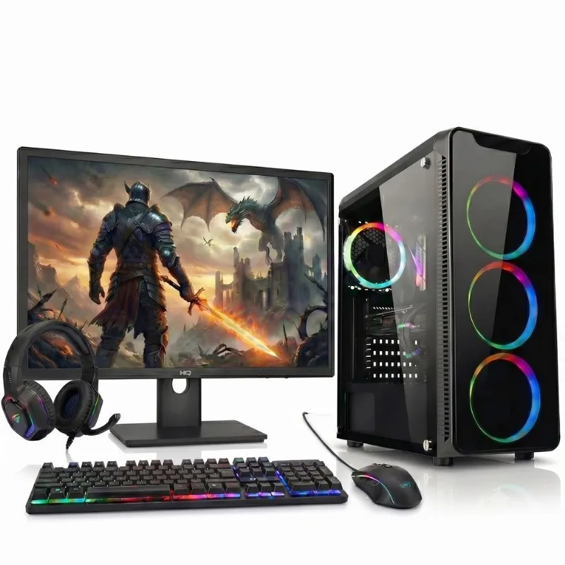 PC Gamer Completo 3green Levelup, AMD Ryzen 5, Radeon RX 560, 8GB DDR4, SSD 1TB, Monitor 24" 100Hz
