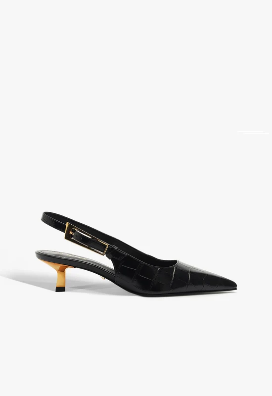Ciara Mid Pump 8 / Black / Leather