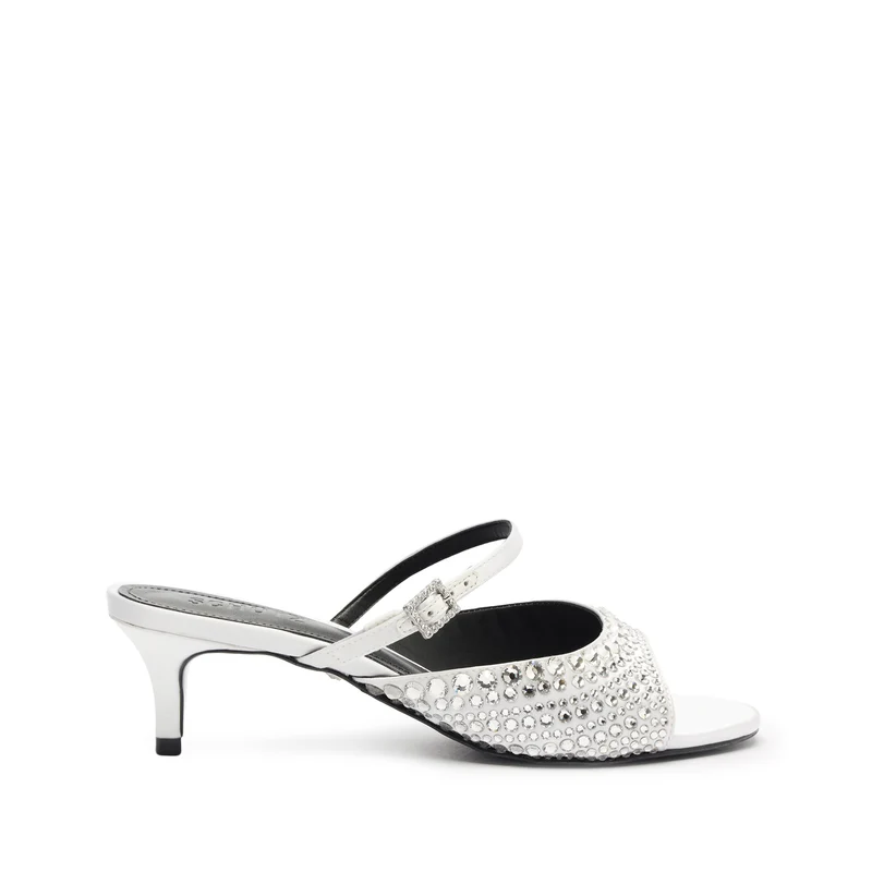 Louise Low Satin Sandal 10.5 / White / Satin
