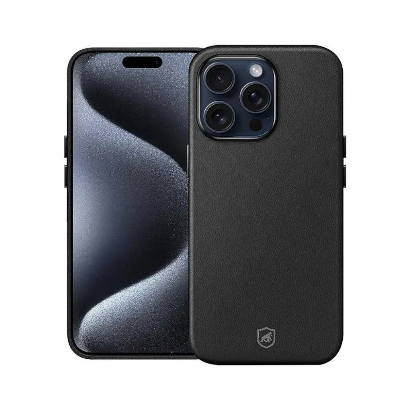 Capa Para Iphone 15 Pro Max - Couro Dual Magsafe - Preta - Gshield - Gshield