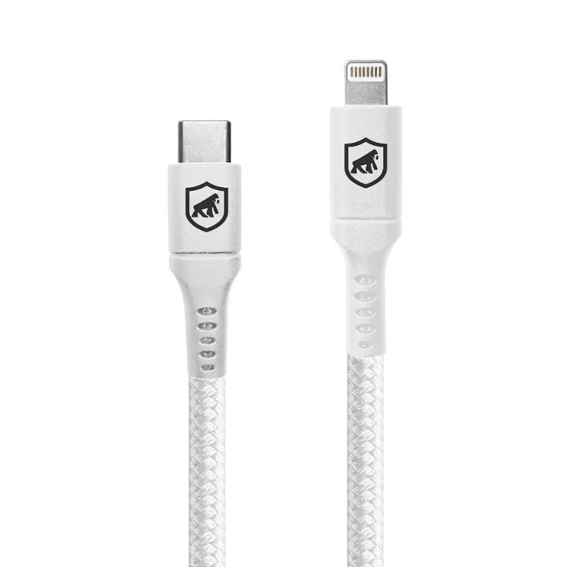 Cabo Lightning / Tipo C - Survivor - Branco - 1,5M no Atacado - Caixa Fechada 10 Unidades - Gshield