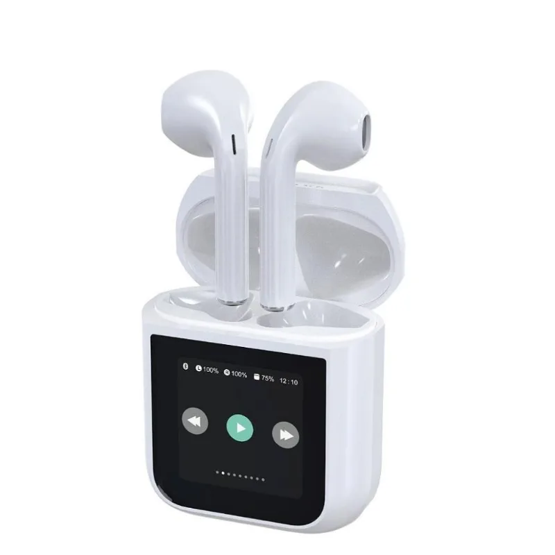 Fone Bluetooth com Visor Touch LED, Controle de Música, Bateria de Longa Duração e Estojo Inteligente – Branco - AOC