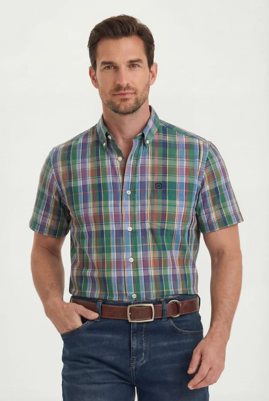 CAMISA MC REGULAR TRICOLINE 29725C XADREZ / P