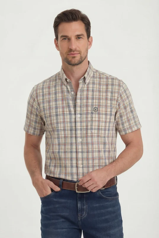 CAMISA MC REGULAR TRICOLINE 29717C XADREZ / GG