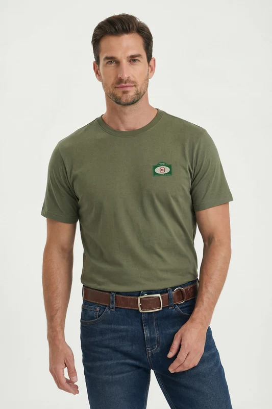 CAMISETA FIO 30 REGULAR 193029 VERDE MILITAR / G