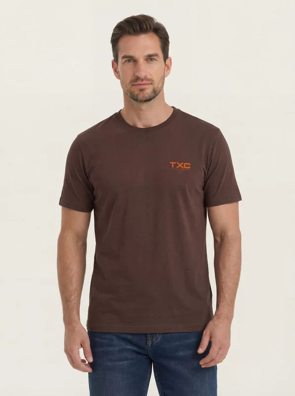 CAMISETA FIO 30 REGULAR 192894 MARROM ESCURO / GG