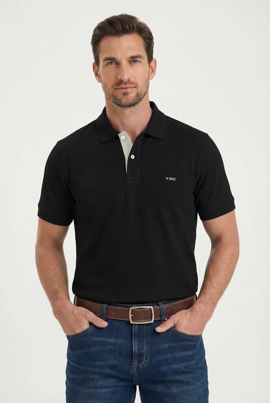 POLO PIQUET REGULAR 69217 PRETO / GG