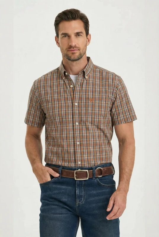 CAMISA MC REGULAR TRICOLINE 29703C XADREZ / G